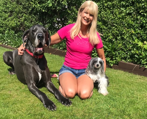 Helen with her dogs